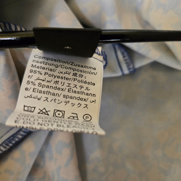 Blue Rose Gold Floral Foil Maxi Dress Bustier Smocked 0XL Plus Size SHEIN Curve - Picture 5 of 6